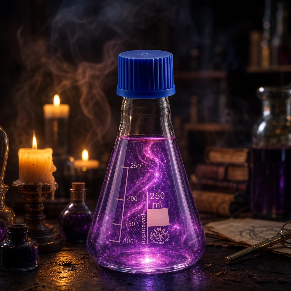 Erlenmeyer 250ml glas met nauwe hals borosilicaat met schroefdraad en sluiting Conische laboratoriumkolf 250 ml met brede opening voor eenvoudig vullen en schoonmaken
