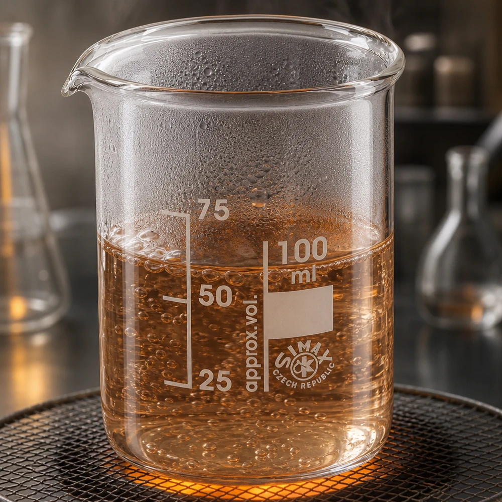 Bekerglas 100 ml van hittebestendig borosilicaatglas (laag model) Hittebestendig bekerglas 100ml lage vorm met praktische schenktuit voor laboratoriumwerk