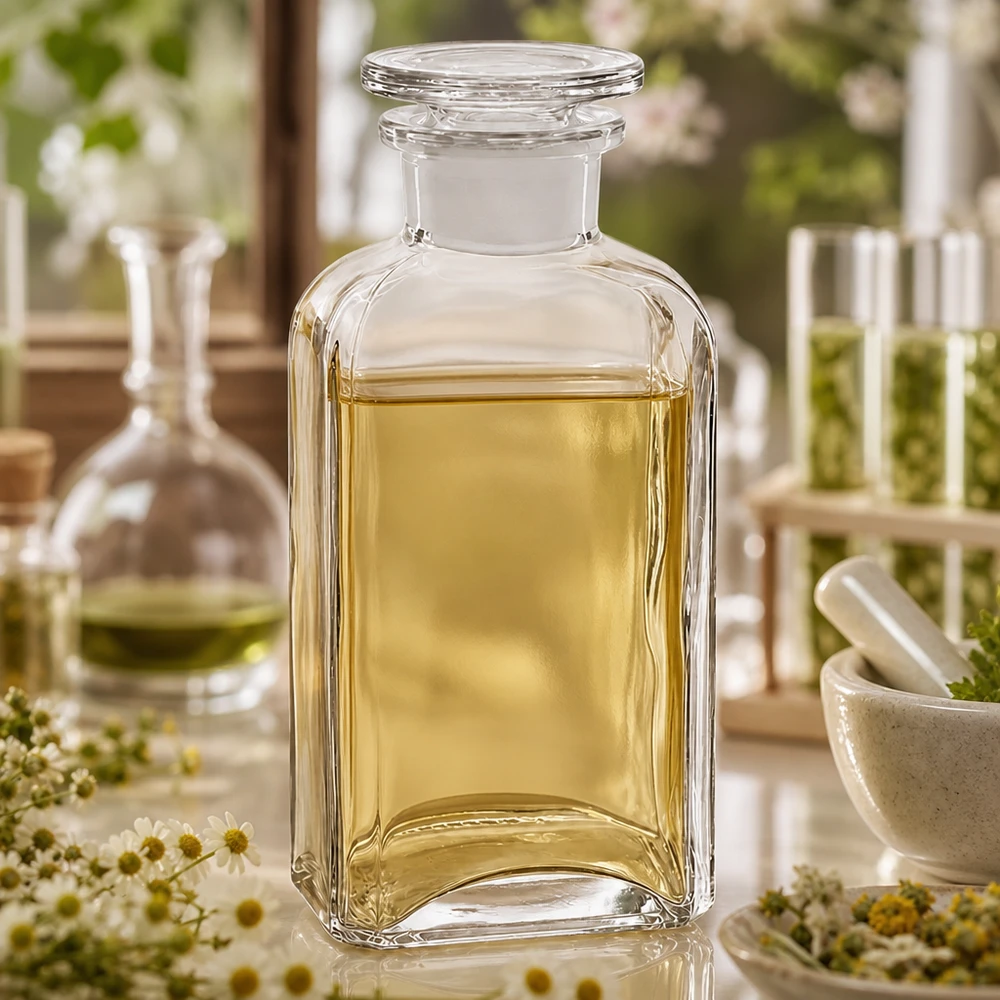 Vierkante fles 250ml heldere wijde hals glazen stop Glazen fles van 250 ml, vierkant, met wijde hals en stop, voor kruidenoliën, geuren en natuurlijke producten