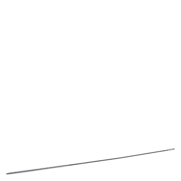 Reinigingsborstel rond maat S met oogje ⌀4mm. Ideaal voor het reinigen van pipetten en trechters. Gemaakt van nylon haren. 27 cm totale lengte.