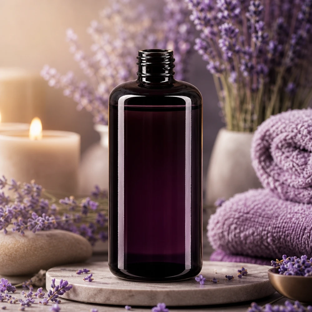 Violetglas fles 200ml GCMI 410/24 Mironglas Robuuste 200ml Draco violet glazen fles met praktische schroefdraad voor doe-het-zelf cosmetica