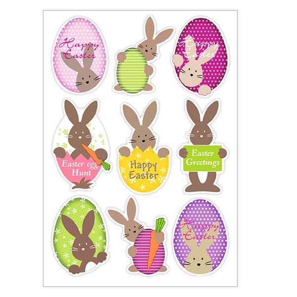 Paashaas stickers (9 transparante stickers)