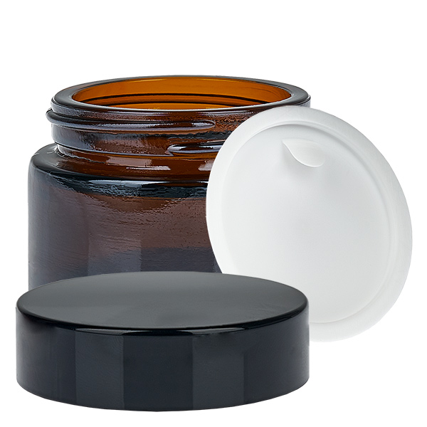 Glazen pot 30ml bruin met inlay deksel UNiTWIST
