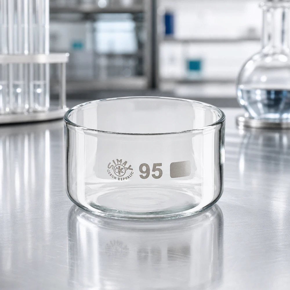 Kristallisatieschaal zonder uitloop, 95 mm, dikwandig borosilicaatglas, stabiel, laboratoriumkwaliteit, Simax