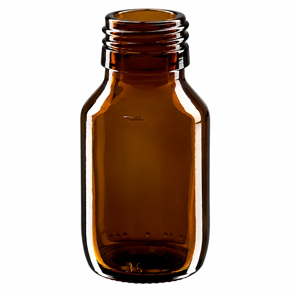 50ml Euro-medicijnfles bruin 50ml medicijnfles bruin van glas zonder dop PP28 ApoGlas voor farmaceutische toepassingen