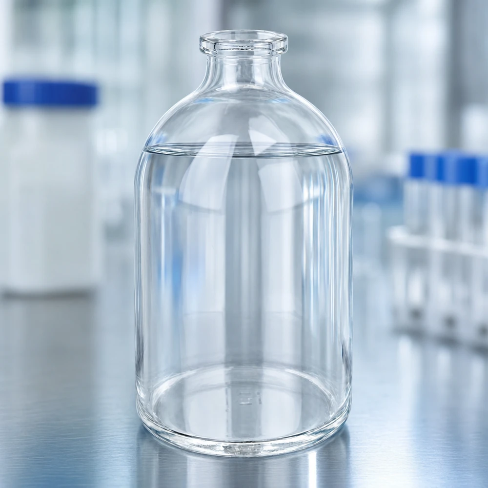 Injectiefles helder glas 100ml Zylindrische Pharmaflasche 100ml aus hochwertigem Klarglas mit konisch zulaufendem Flaschenhals