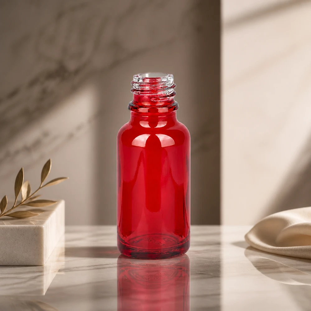 20ml flesje Apothekersfles RedLine UT18/20 UNiTWIST Helderrode 20ml RedLine apothekersfles UT18/20 UNiTWIST als stijlvolle blikvanger in de badkamer