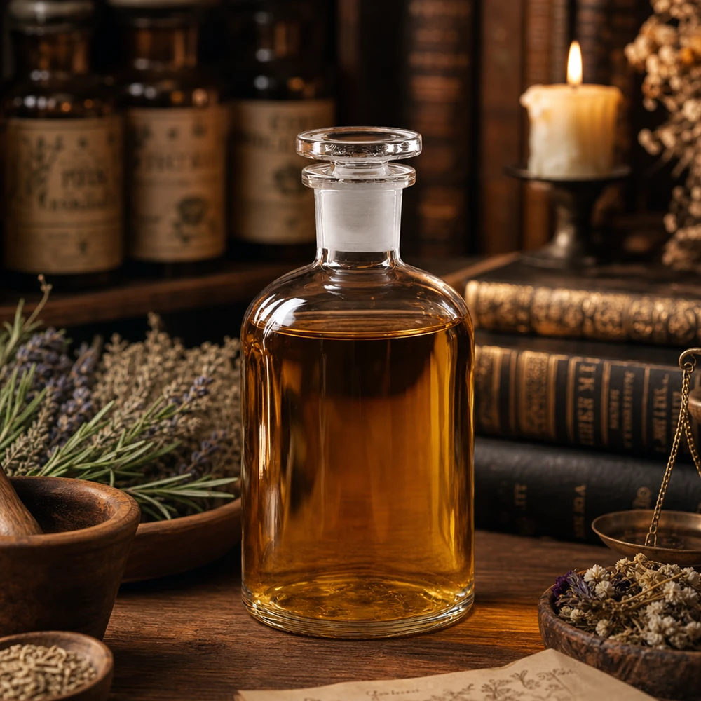Apothekersfles 250 ml nauwe hals helder glas incl. glazen stop Decoratieve ronde fles van 250 ml, helder, met smalle hals en glazen stop, voor apotheken
