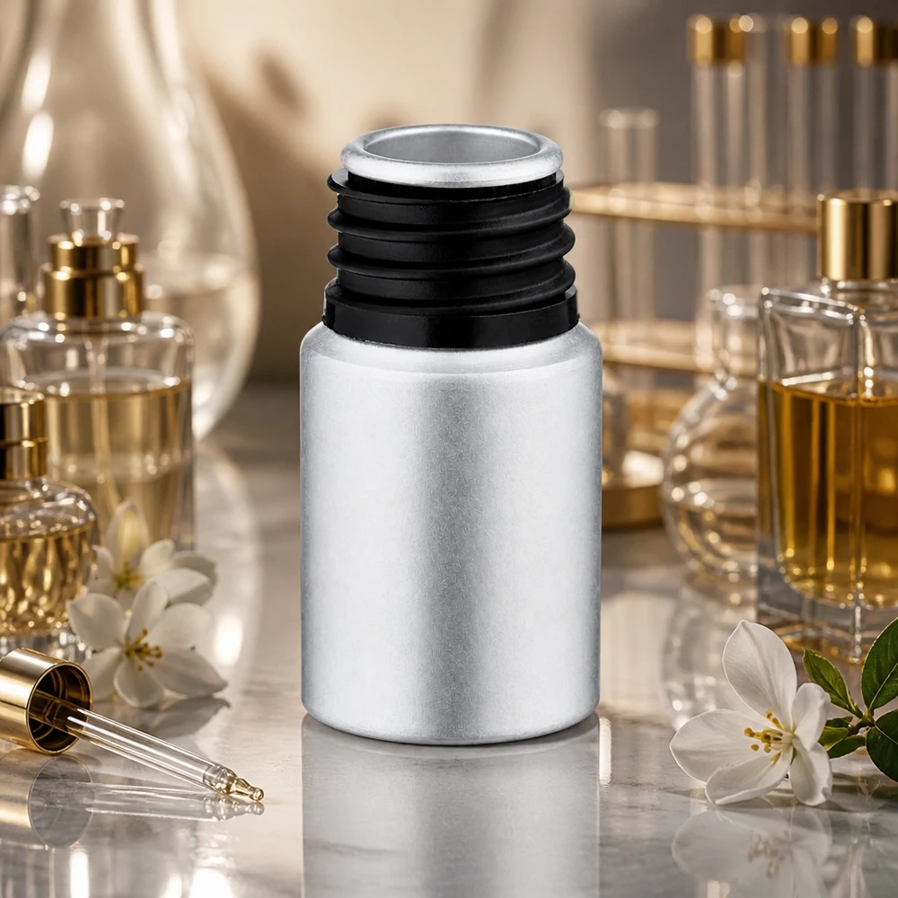 10 ml aluminium fles gebeitst zonder sluiting Ondoorzichtig aluminium flesje van 10 ml om gevoelige essentiële oliën te beschermen tegen UV-straling