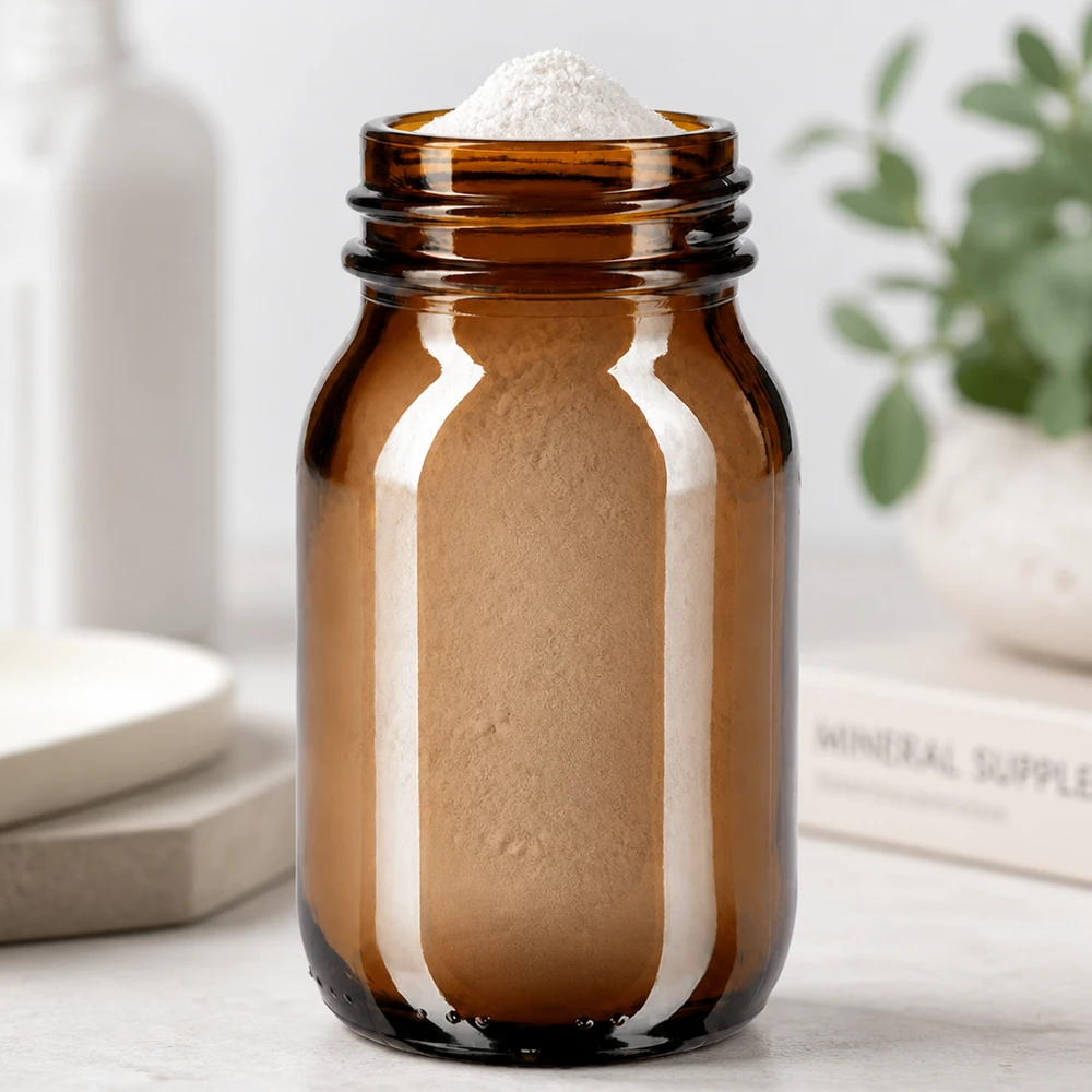 Fles met wijde hals 100 ml bruin glas met DIN 32 opening zonder sluiting Kleine amberkleurige glazen fles 100ml met wijde hals voor poeders en korrels