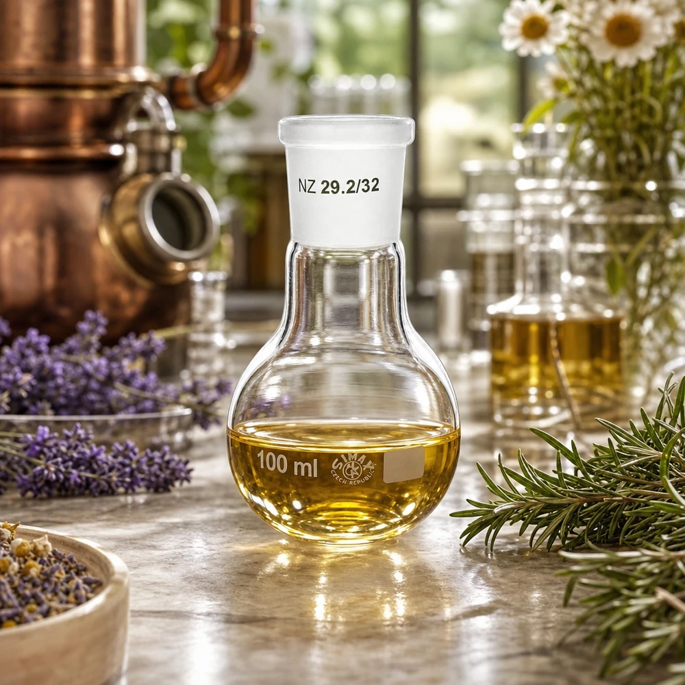 Platbodem kolf 100ml wijde hals borosilicaat met slijpstuk 29/32 Distillatiekolf 100ml met precieze 29/32 geslepen verbinding voor smaakextractie en zuivering