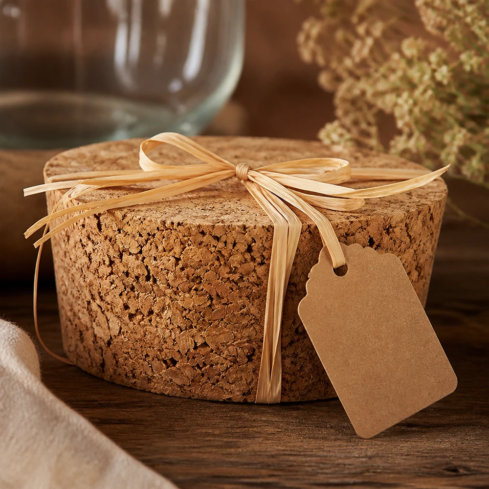 Kurk voor opening 40mm WECK RR40 (ø38/43, H=20mm) WECK kurkstop RR40 geschenkverpakking met strik en label rustieke decoratie natuurlijke kurkstop 40mm
