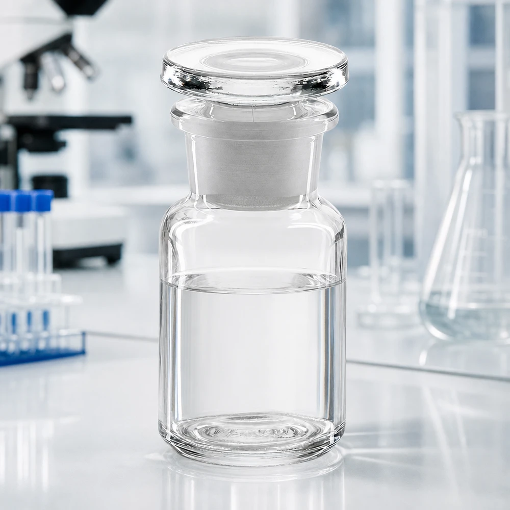 Apothekersfles 50 ml wijde hals helder glas incl. glazen stop Kleine fles met ronde schouders van helder glas, 50 ml, met brede hals en glazen stop, voor reagentia