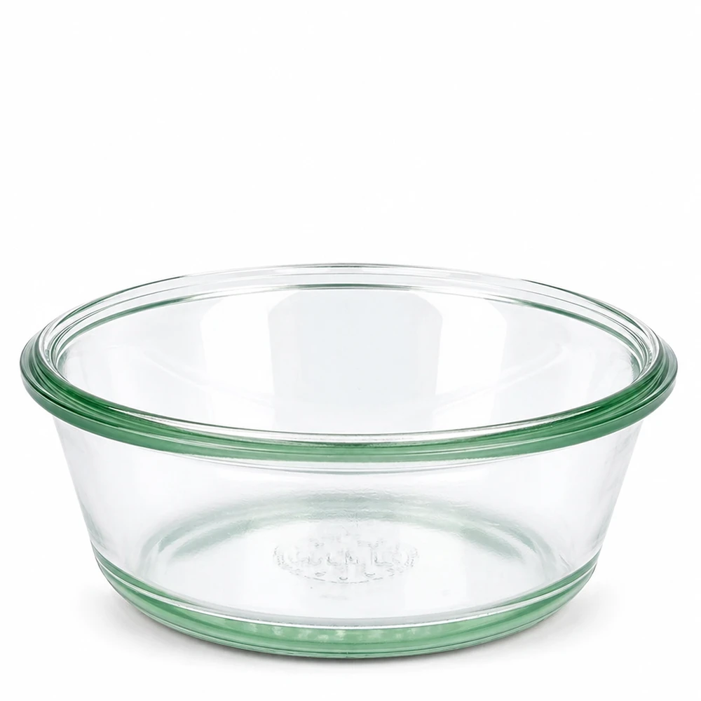 WECK Gourmetpot 300ml RR120 Inmaakpot transparant met groene rand van borosilicaatglas voor inmaak