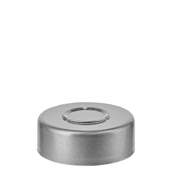 Afsluitdop 20,25 x 7,4 mm met middenscheuring, zilver Afsluitdop 20,25 x 7,4 mm met middenscheuring, zilver