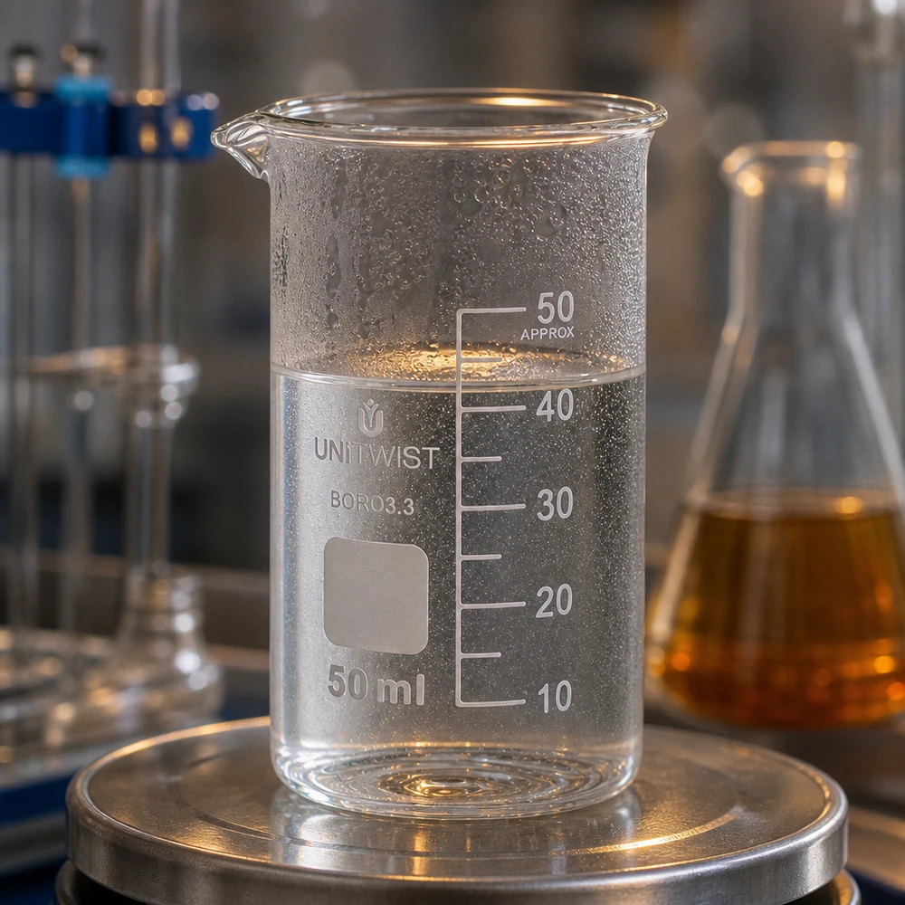 Beker 50ml borosilicaat, hoge vorm UNITWIST Doorzichtig bekerglas van 50 ml, hoge cilindrische vorm, UNITWIST-borosilicaatglas voor laboratoriumgebruik