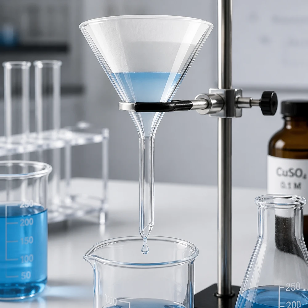 Glazen trechter Ø 55mm - kalk-soda-glas - 60° hoek Laboratorium trechter gemaakt van soda lime glas voor precieze vloeistof overdracht met 55 mm opening en kort handvat