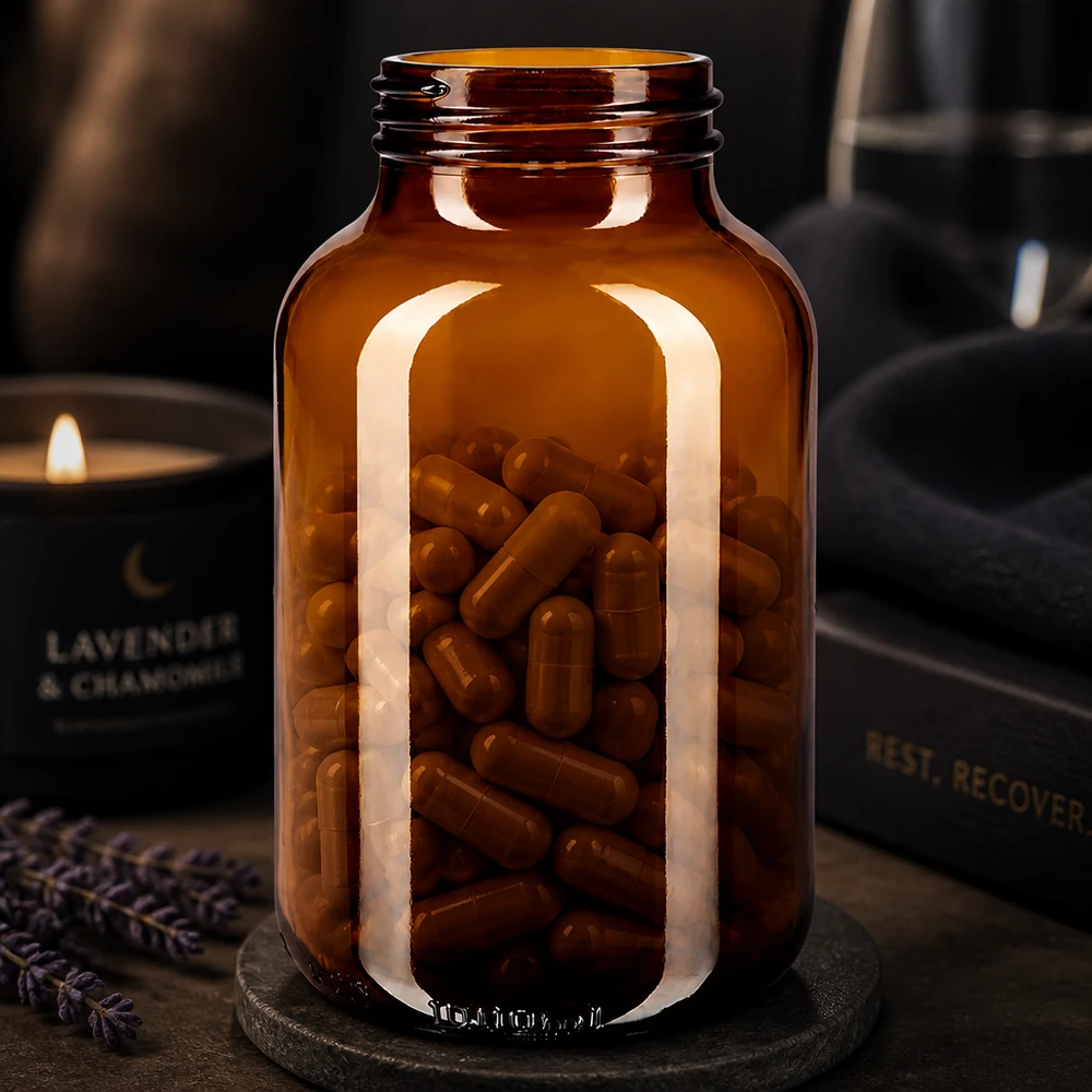 Fles met wijde hals 1000 ml bruin glas met DIN 68 opening zonder sluiting Grote 1000ml apothekersfles van amberkleurig glas, ideaal voor het professioneel bewaren van medicijnen