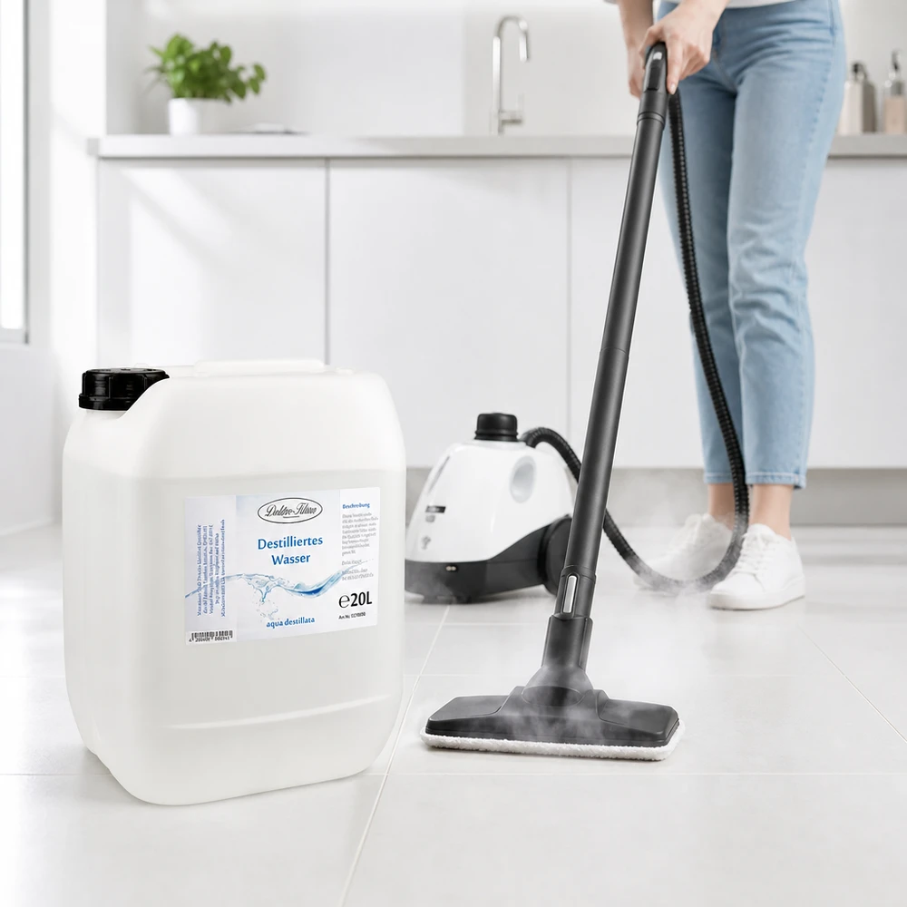 20 liter gedestilleerd water - Aqua dest in blanke premium jerrycan van Doktor Klaus 20 liter gedestilleerd water - Aqua dest in blanke premium jerrycan van Doktor Klaus