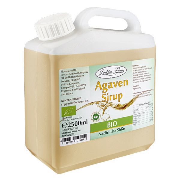 2500 ml biologische agavesiroop in blanke jerrycan 2500 ml biologische agavesiroop in blanke jerrycan