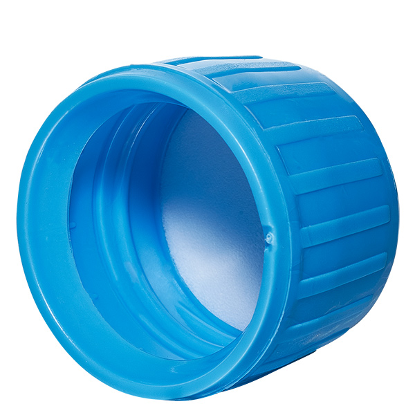 Schroefdop blauw met verzegelring PP28 ApoGlas