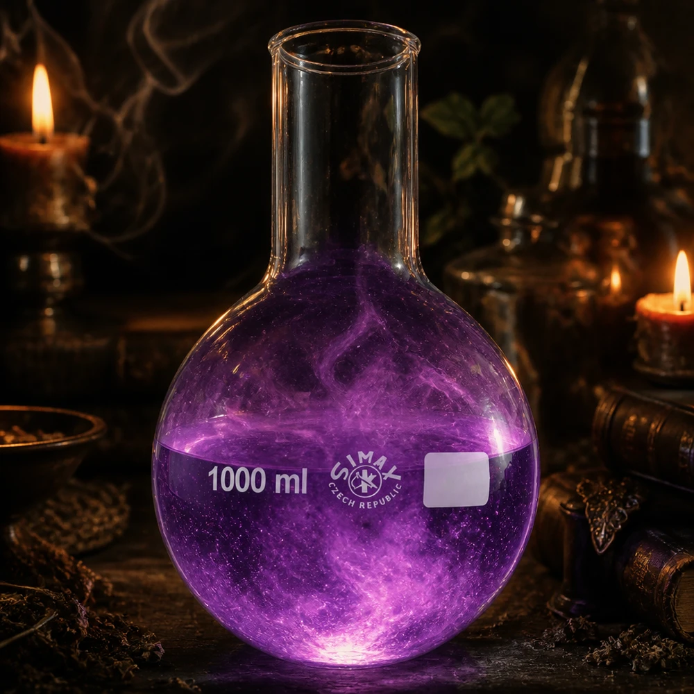 Platbodem kolf 1000ml wijde hals borosilicaat met afgeronde rand Rondbodemkolf 1000ml brede hals gemaakt van hittebestendig glas voor verwarmingsprocessen