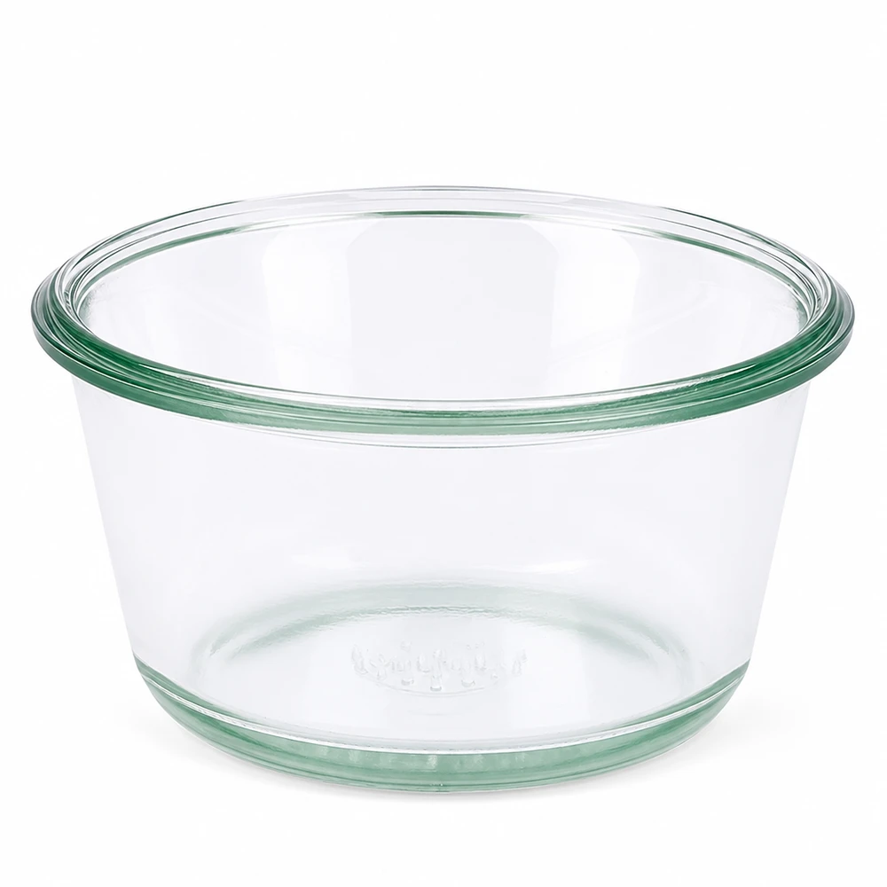 290ml gourmetglas WECK RR100 WECK Gourmetpot 290ml RR100 ronde glazen inmaakpot transparant leeg op witte achtergrond
