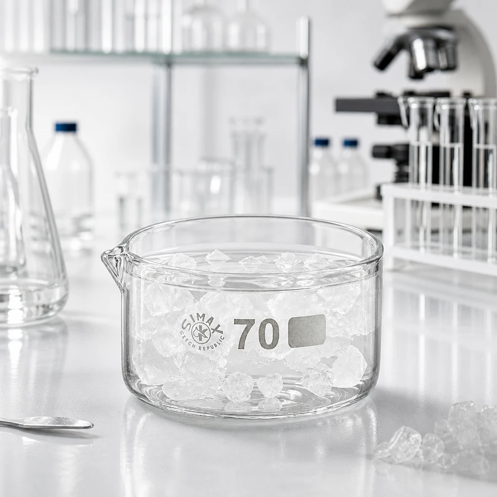 Kristalliseerschaal 100ml met schenktuit Kristallisatieschaal van borosilicaatglas met brede rand en schenktuit voor chemische laboratoriumtoepassingen