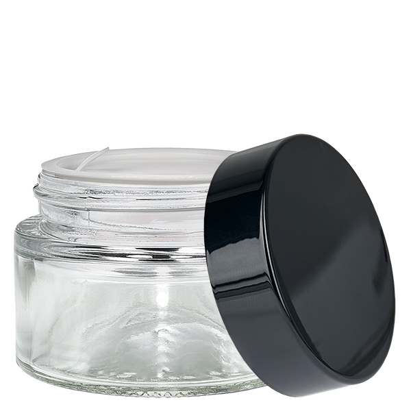 Glazen pot 30ml helder met inlay deksel UNiTWIST