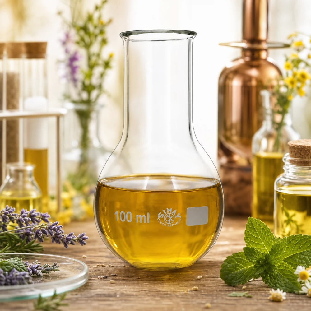 Platbodem kolf 100ml wijde hals borosilicaat met afgeronde rand Destillatiekolf 100ml met wijde opening, ideaal voor extractie en opwerking