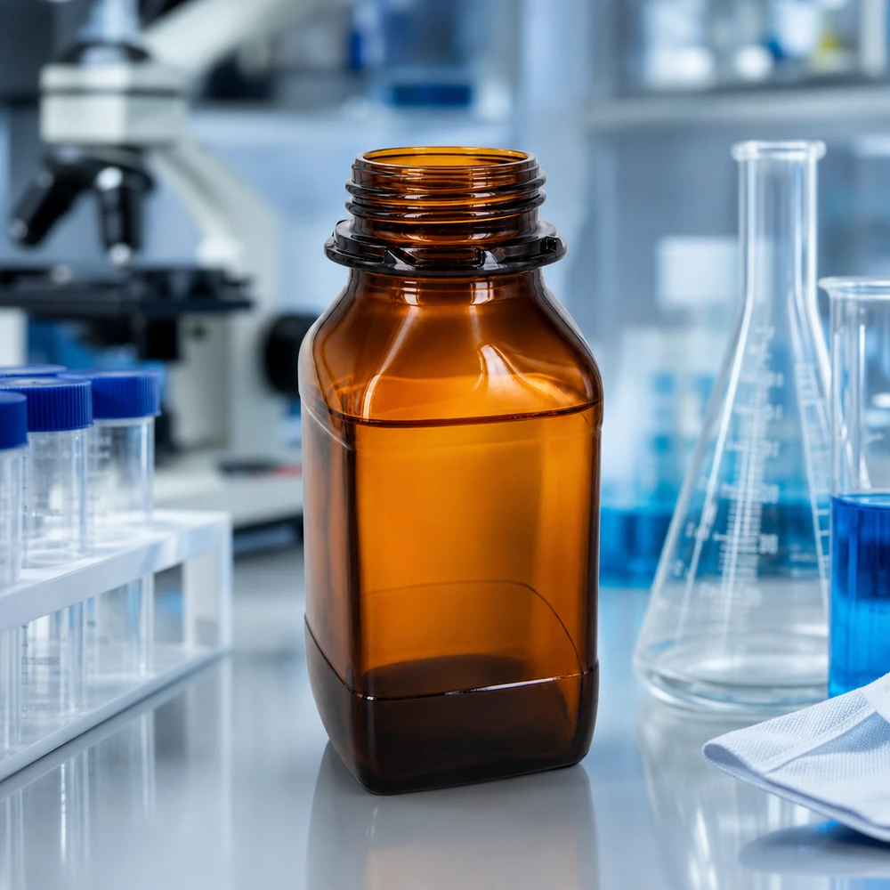 Voorraadfles van 500 ml van bruin glas – uw betrouwbare bescherming voor waardevolle stoffen Professionele 500ml chemische fles voor laboratoriumomgevingen met nauwkeurige dosering en opslag