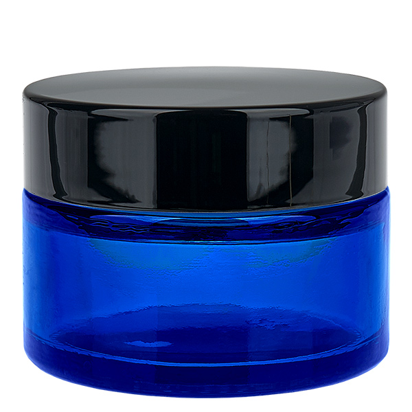 Glazen pot 30ml blauw met inlay deksel UNiTWIST