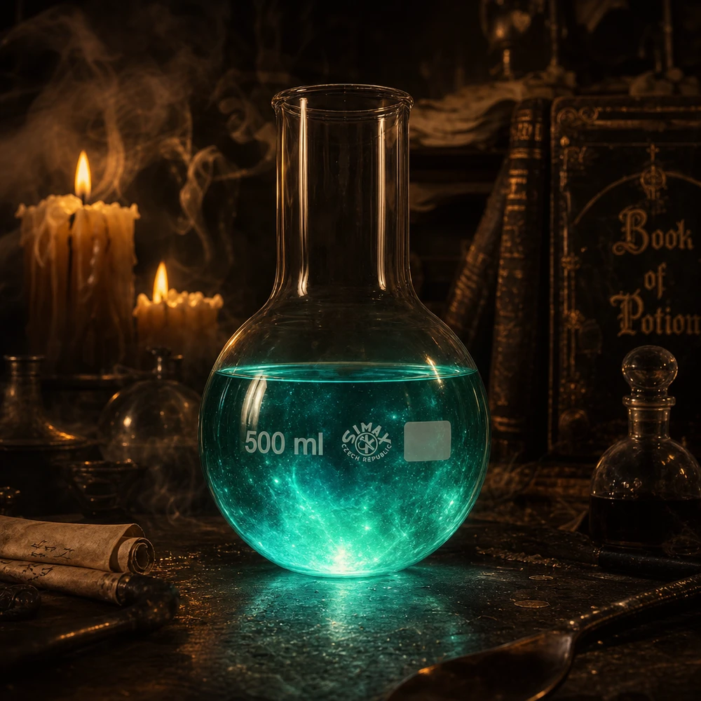 Platbodem kolf 500ml wijde hals borosilicaat met afgeronde rand Rondbodemkolf 500ml met wijde hals hittebestendig tot 500°C voor laboratoriumtoepassingen bij hoge temperaturen