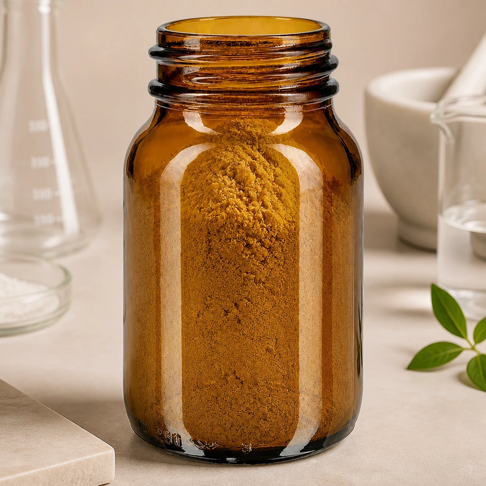 Fles met wijde hals 250 ml bruin glas met DIN 55 opening zonder sluiting Brede hals fles 250ml amber glas met praktische schroefdraad voor veilig opbergen