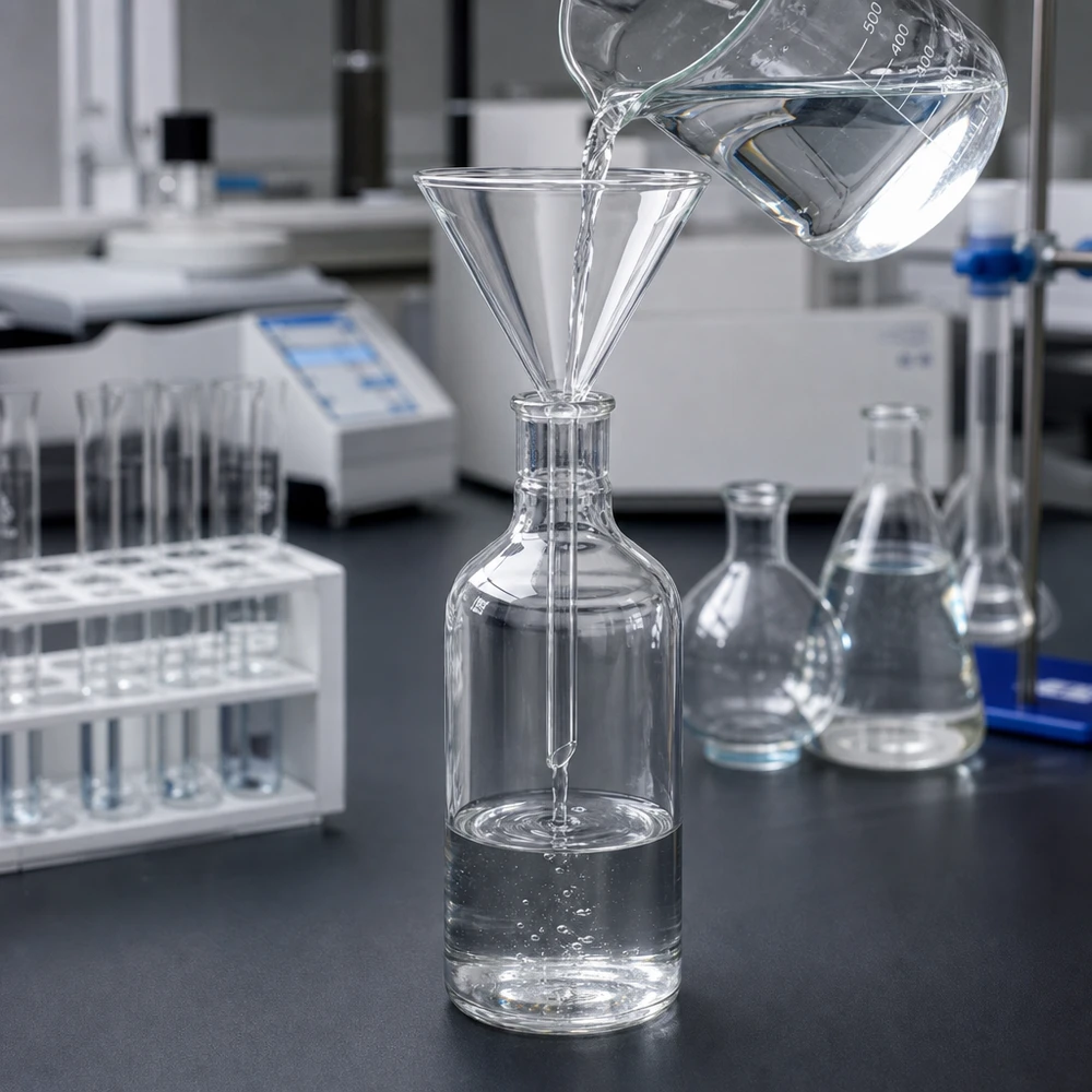 Glazen trechter Ø 85mm - borosilicaat 3.3 - 60° hoek Professionele laboratoriumtrechter 85 mm gemaakt van hoogwaardig borosilicaatglas voor veilige filtratie