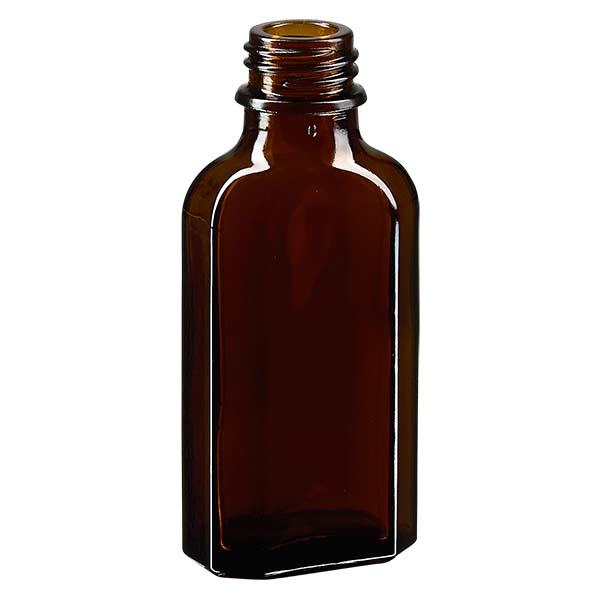 50 ml bruine meplatfles met DIN 22 monding 50 ml Meplat fles bruin DIN22 draad glazen fles vierkant voor geneeskunde cosmetica aromatherapie leeg