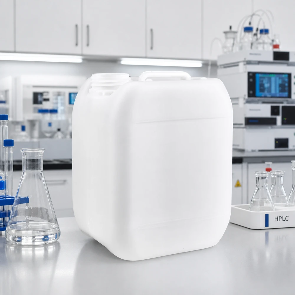 5l jerrycan, UN-toelating, zonder schroefsluiting Stevige jerrycan van 5 liter met draaggreep, zonder sluiting, voor professioneel laboratoriumgebruik