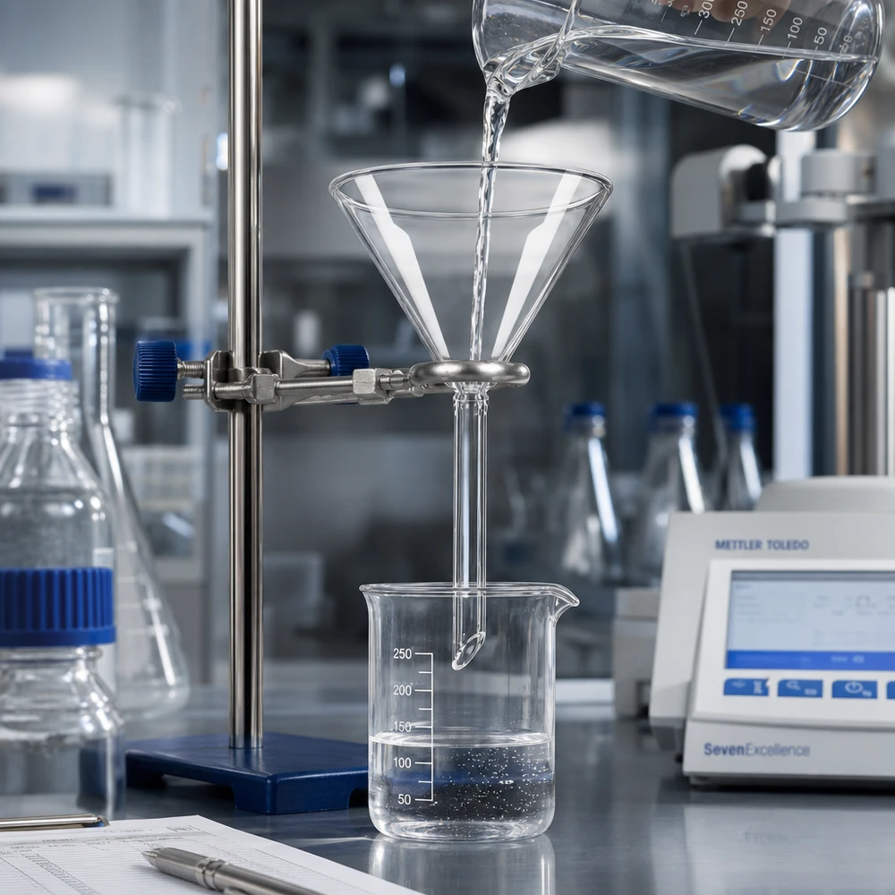 Glazen trechter Ø 70mm - kalk-soda-glas - 60° hoek Professionele laboratoriumtrechter 70 mm van hoogwaardig natronkalkglas voor wetenschappelijke experimenten