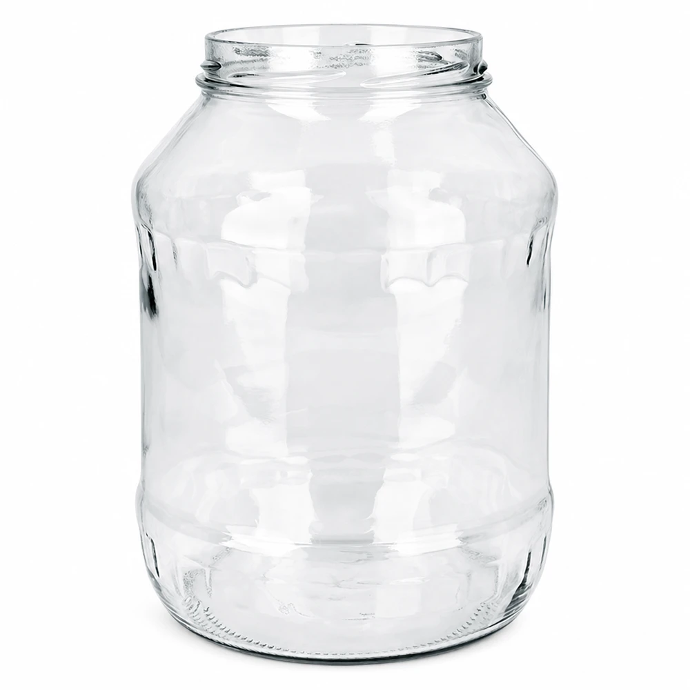 Lege ronde glazen pot 2650ml met TO100 schroefdraad UNiTWIST Runda2650 inmaakpot zonder deksel Voorraadpot