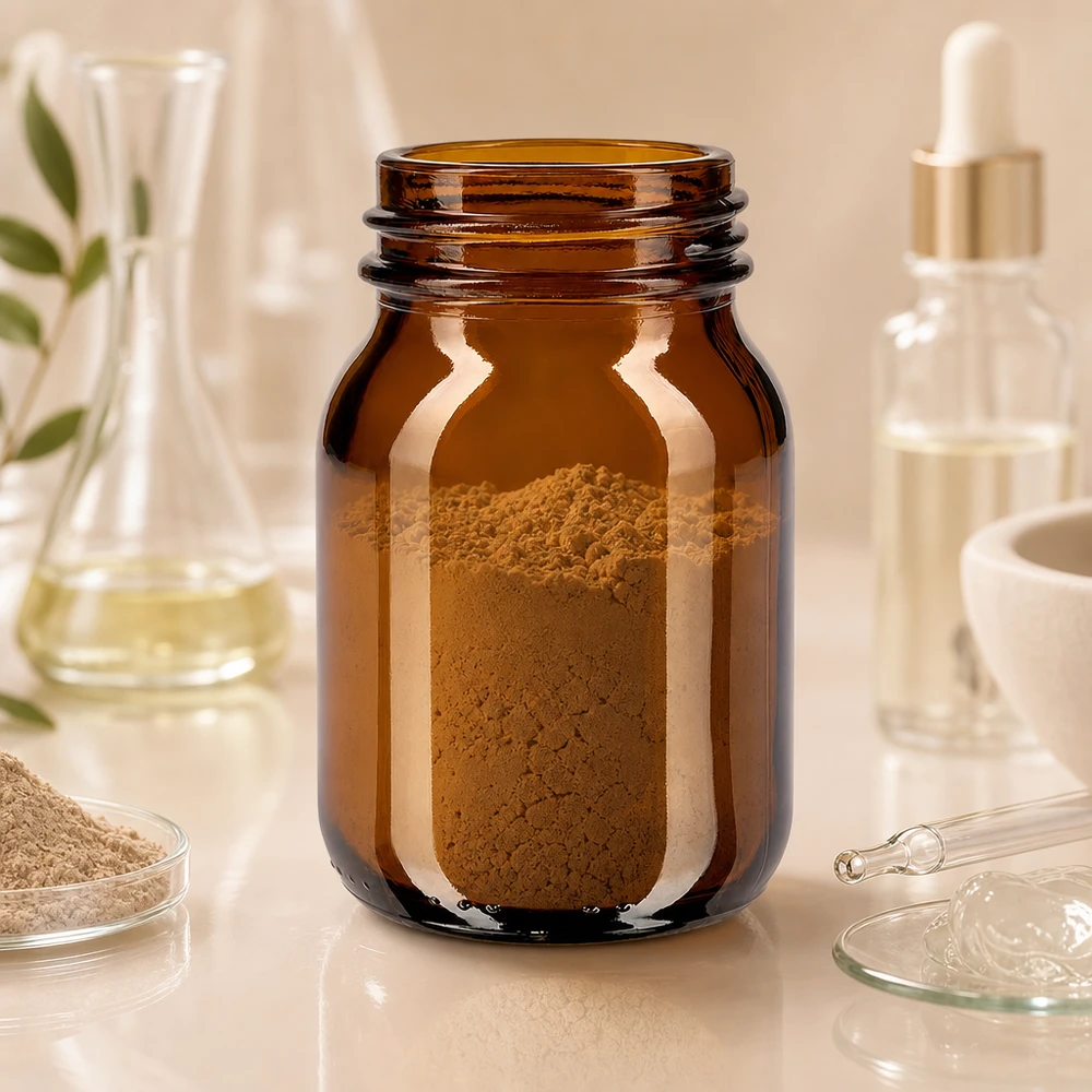 75ml amberkleurig glazen flesje met wijde hals en DIN 40 afwerking Hoogwaardige 75 ml fles met wijde hals, gemaakt van UV-beschermend amberkleurig glas met gestandaardiseerde DIN 40 halsafwerking