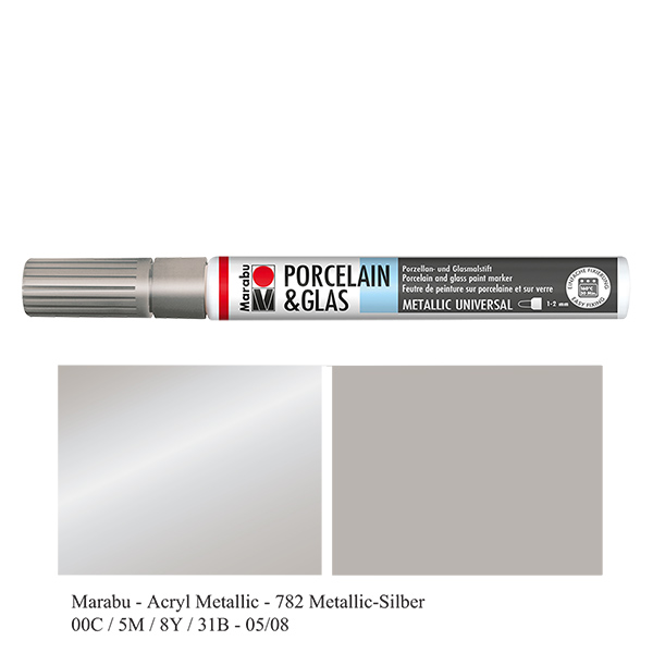 Krijt zilver 1-2mm voor glas/porselein (082)