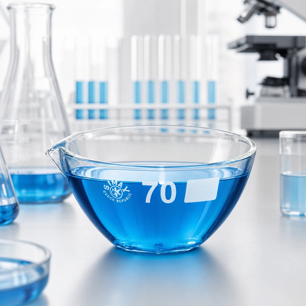 Indampschaal 60ml van borosilicaatglas met schenktuit Nauwkeurige glazen schaal van 60 ml met borosilicaat tuit voor kwantitatieve analyses en monstervoorbereiding