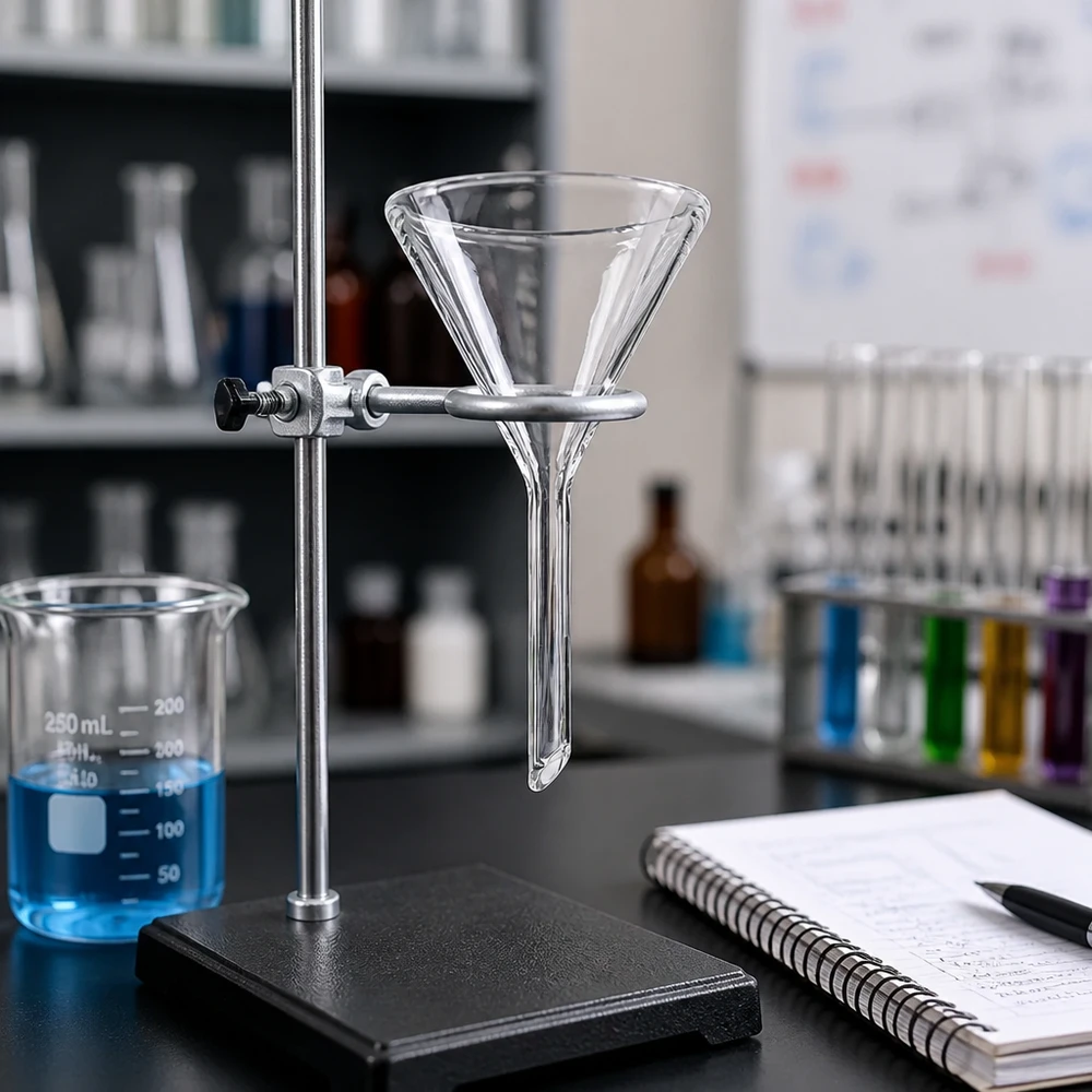 Glazen trechter Ø 45mm - borosilicaat 3.3 - 60° hoek Precisie trechter met een hellingshoek van 60 graden gemaakt van hoogwaardig borosilicaat voor exacte dosering
