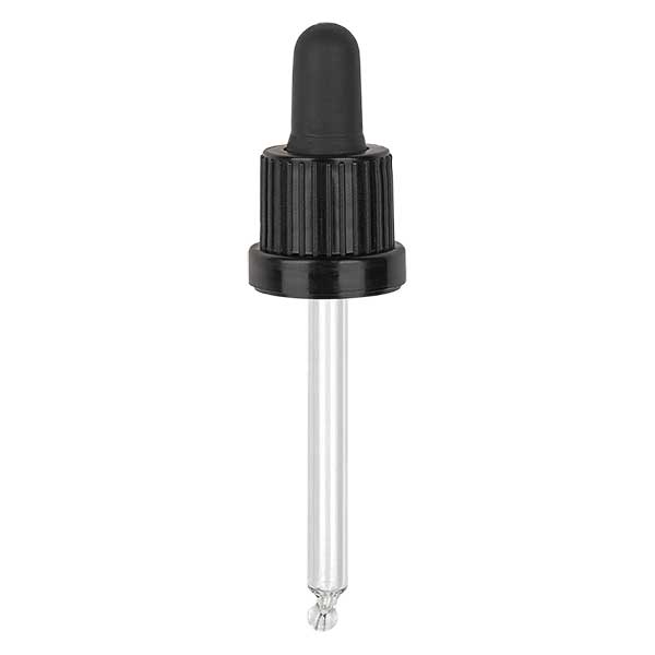 PiV. zwart DIN18, 63mm pipetlengte OV..