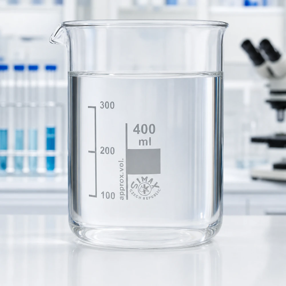 Bekerglas 400 ml van hittebestendig borosilicaatglas (laag model) Schimmelarme beker 400 ml van hoogwaardig borosilicaatglas voor professionele laboratoriumtoepassingen
