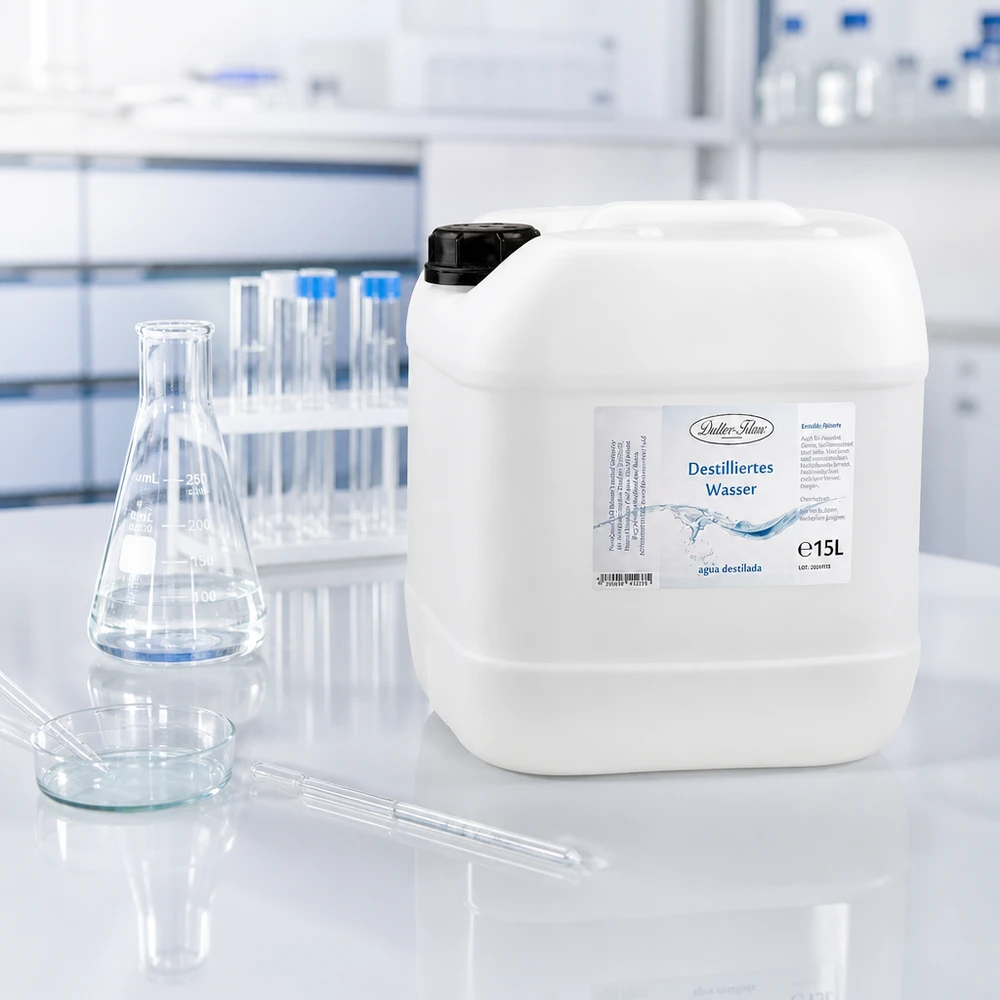 15 liter gedestilleerd water - Aqua dest in blanke premium jerrycan van Doktor Klaus 15 liter gedestilleerd water - Aqua dest in blanke premium jerrycan van Doktor Klaus