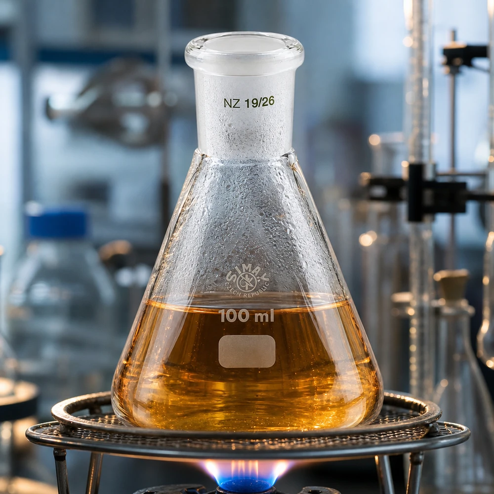 Erlenmeyer 100ml nauwe hals borosilicaat met slijpstuk 19/26 Erlenmeyer 100ml nauwe hals borosilicaat met slijpstuk 19/26