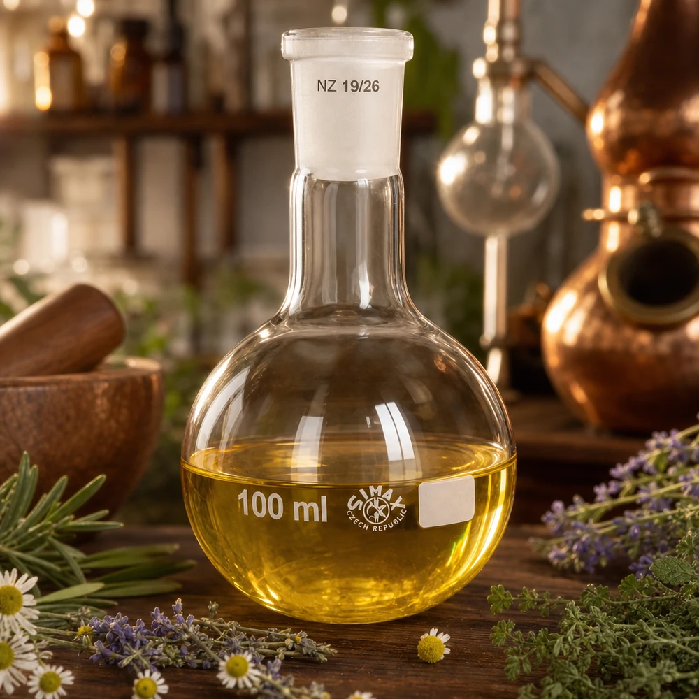 Platbodem kolf 100ml nauwe hals borosilicaat met slijpstuk 19/26 Chemische kolf met een inhoud van 100 ml met gestandaardiseerde NS 19/26 - ideaal voor synthese en analyse