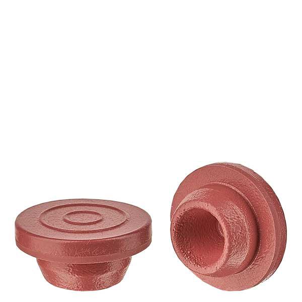 Injectiestopper, per stuk, 20 mm rood van broombutyl Injectiestopper, per stuk, 20 mm rood van broombutyl