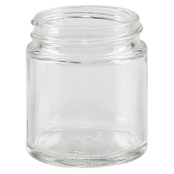 Glazen pot 30ml helder glas 38mm/R3, zonder sluiting Glazen pot 30ml helder glas 38mm/R3, zonder sluiting